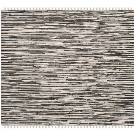 Safavieh Rag Rug Square Area Rug, Black and Multi - 6 x 6 ft. RAR129Q-6SQ